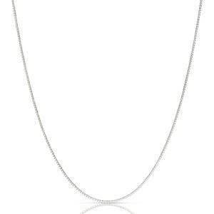 Italian Sterling Silver Box Chain Necklaces, Women's Thin Sterling Silver Chain